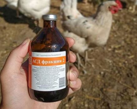 Instructions for use of the drug for chickens ASD-2 and dosage