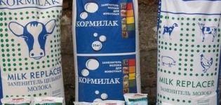 Instructions for use and composition of Kormilak for calves, feeding rates