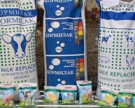 Instruccions d’ús i composició de Kormilak per a vedells, taxes d’alimentació