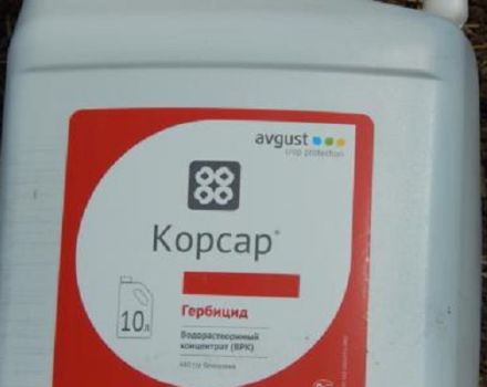 Pokyny pro použití herbicidu Corsair, míry spotřeby a analogů