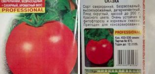 Description de la variété de tomate Fairy Tale et ses caractéristiques