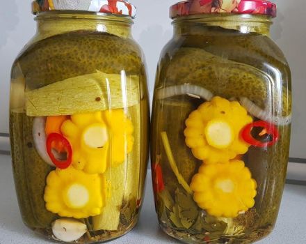 Una receta deliciosa para hacer calabaza en escabeche con pepinos para el invierno.