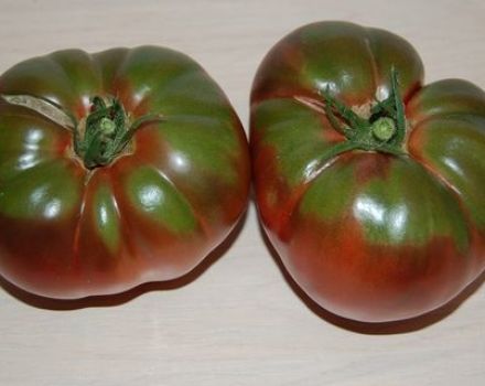 Descripción de las variedades de tomates Brandywine negro, amarillo, rosa y rojo.