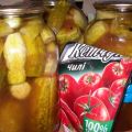 Recipes for cucumbers with chili ketchup for the winter in liter jars