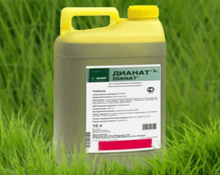 Instructions for use and consumption rate of herbicide Dianat