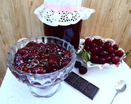 Recette étape par étape de la confiture de cerises enrobée de chocolat au cacao et au cognac pour l'hiver