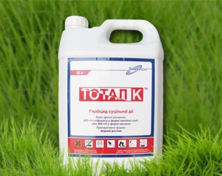 Instructions for the use of herbicide of continuous action Total