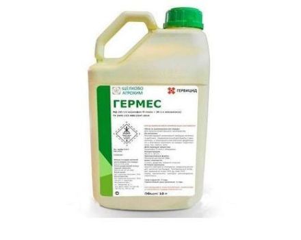 Instructions pour l'utilisation de l'herbicide Hermes, mesures de sécurité et analogues