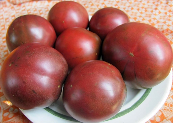 tomate elefante negro en un plato