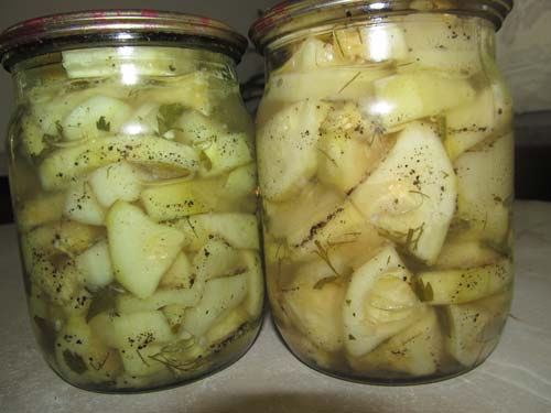 zucchini like milk mushrooms in a jar