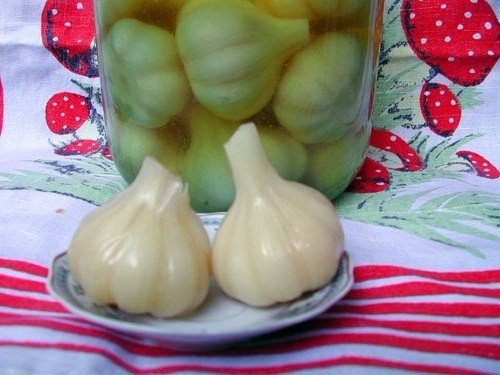 pickled garlic on a plate