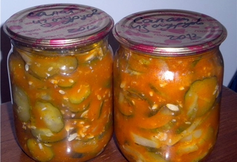 cucumber lecho in a jar