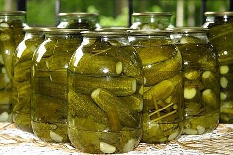 cucumbers in jars