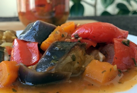 Greek eggplant in a plate