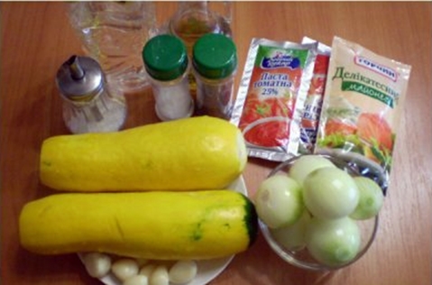 ingrédients pour courgettes avec mayonnaise pour l'hiver