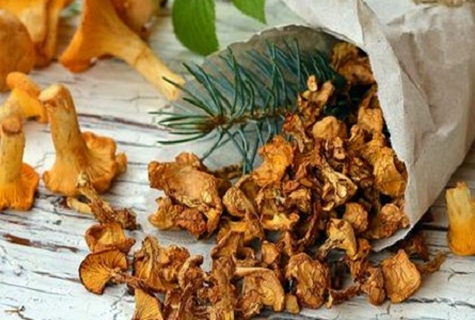 dried chanterelles on the table