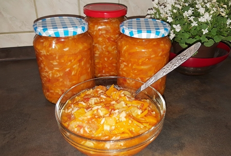 pickle with rice in jars on the table