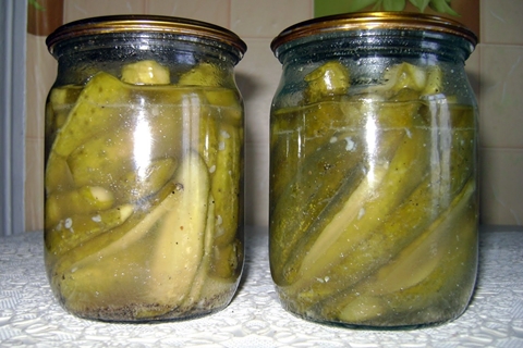 cucumbers in jars