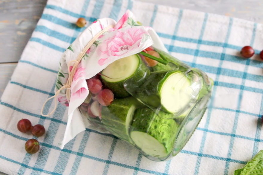 cucumbers with gooseberries