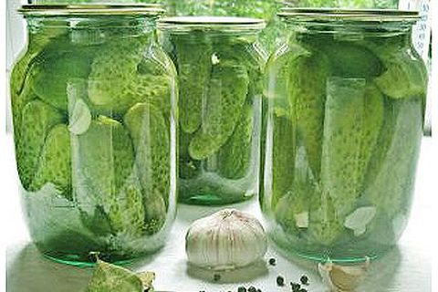 cucumbers in jars