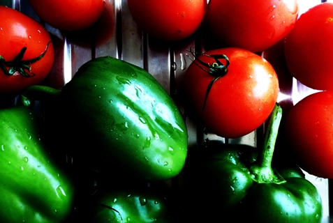 pimientos y tomates