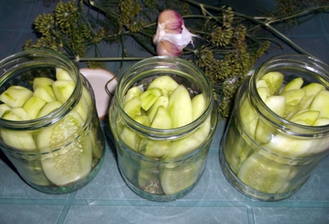 cucumbers in jars