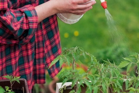 fertilizer is pouring