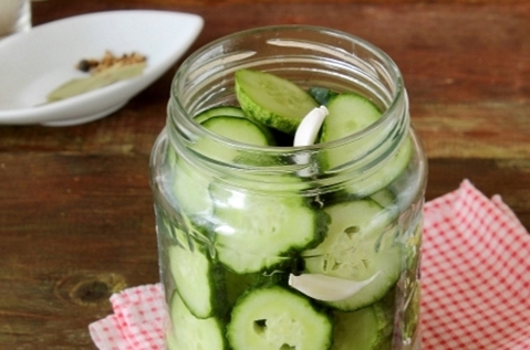 cucumbers in a jar