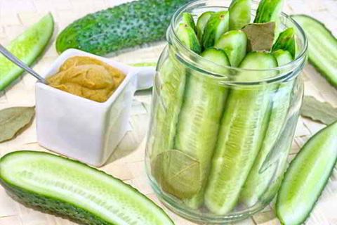 mustard-filled cucumber recipe