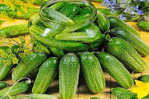 cucumbers in a jar