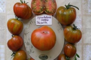 Description of the tomato variety Everett's rusty heart and its characteristics