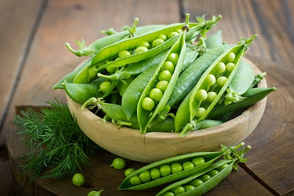 petits pois sur la table