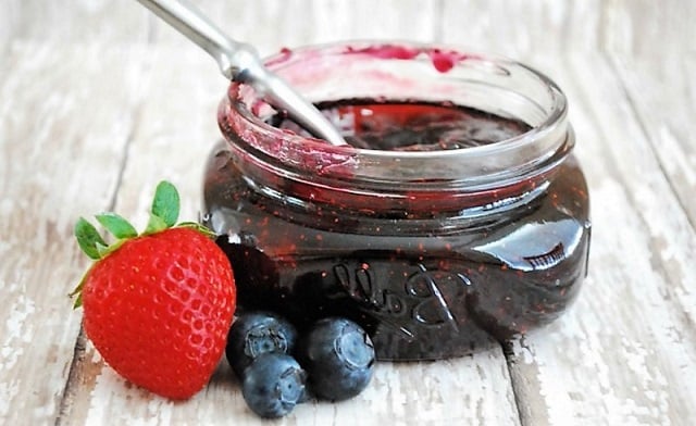 blueberries and strawberries