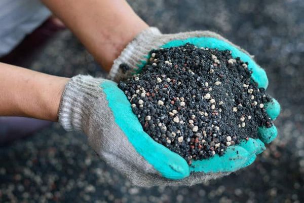 fertilizer in hand