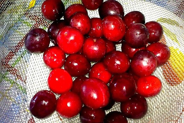 Confiture de cerises et prunes à la vanille