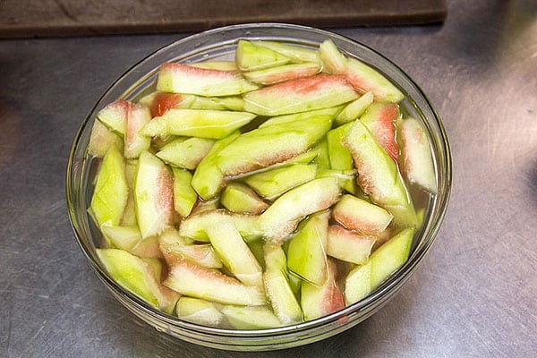 watermelon peels in water