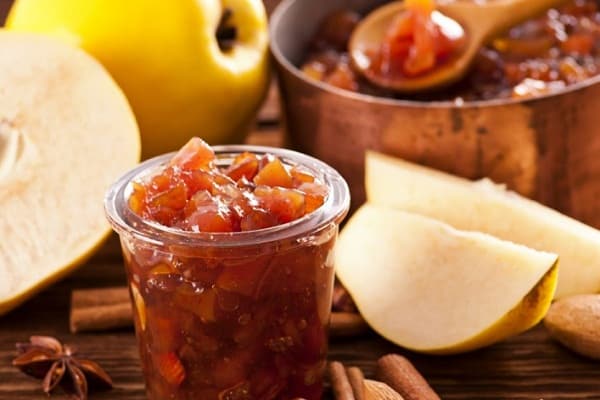 melon jam in a jar