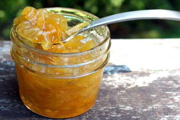 melon jam in a jar