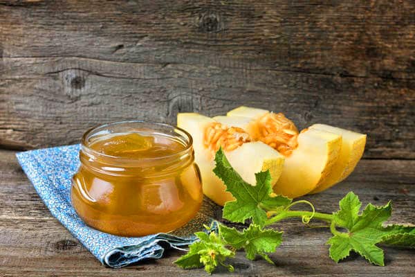 melon jam in a jar