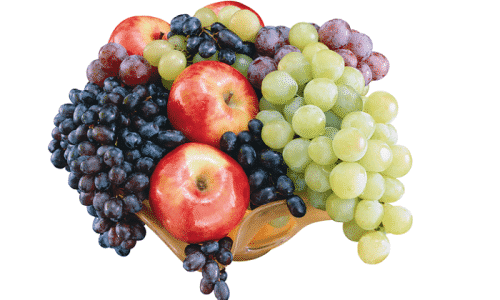 grapes and apples