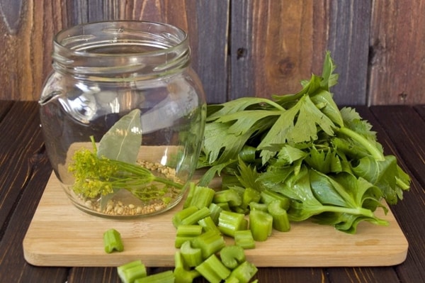 celery in a jar