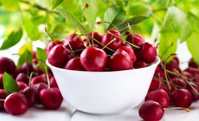 cherries in a bowl