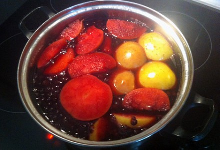 compote de cerises et pommes