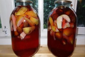 A simple recipe for apple compote and plums for the winter