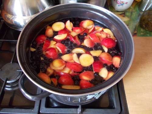 compote de cerises et pommes