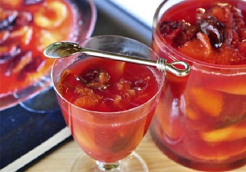 melon and plum compote