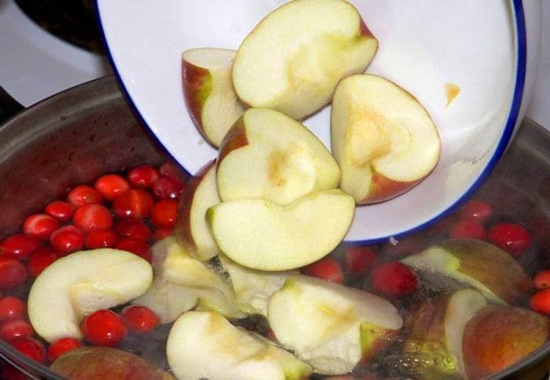 compote de cerises et pommes