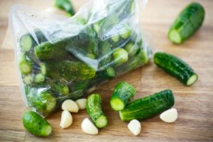 Instant recipes for crispy lightly salted cucumbers in a bag in 5 minutes