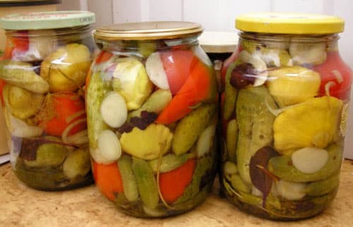 squash with different vegetables