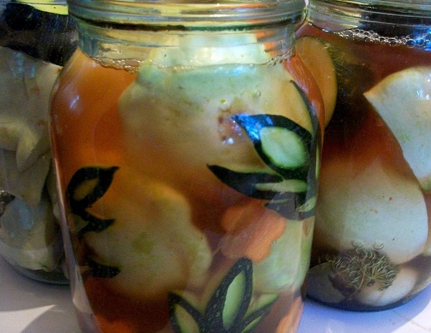 squash salad in a jar